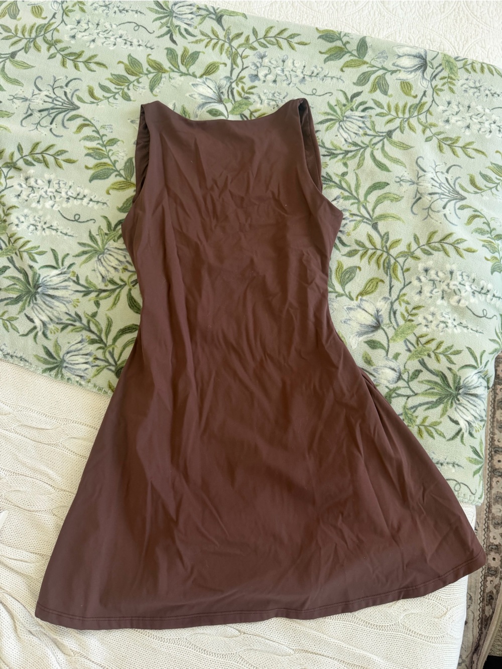 Chocolate Brown high neck low back tennis dress with shorts! EUC small